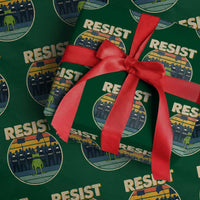Frog Resist Wrapping Paper Roll Portland Frog Activist Protest Retro Sunset - Wonder Print Shop