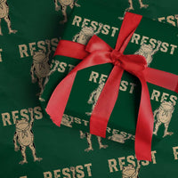 Frog Resist Wrapping Paper Roll Raised Fist Protest Fighter Retro Graphic - Wonder Print Shop