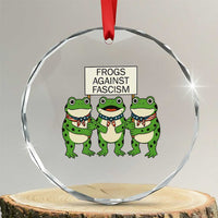 Frogs Against Fascism Crystal Glass Ornament Funny Portland Meme Humor Gift - Wonder Print Shop