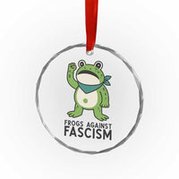 Frogs Against Fascism Crystal Glass Ornament Portland Resist Protest Antifascist - Wonder Print Shop