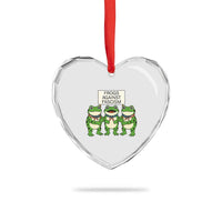 Frogs Against Fascism Heart Crystal Glass Ornament Funny Portland Meme Humor Gift - Wonder Print Shop