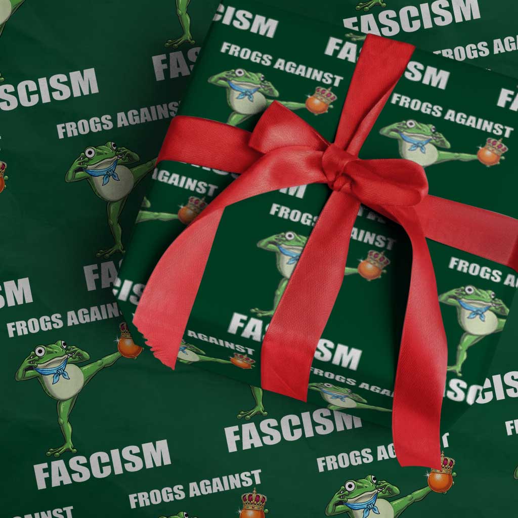 Frogs Against Fascism Wrapping Paper Roll No Fascist No Kings Funny Portland Frog Protest - Wonder Print Shop