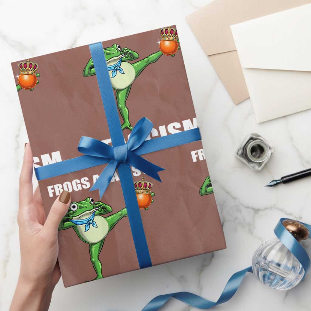 Frogs Against Fascism Wrapping Paper Roll No Fascist No Kings Funny Portland Frog Protest - Wonder Print Shop