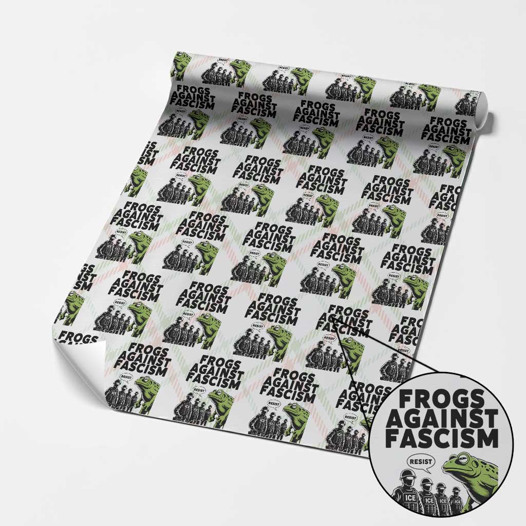 Frogs Against Fascism Wrapping Paper Roll Resist 2025 Free Portland Protest - Wonder Print Shop
