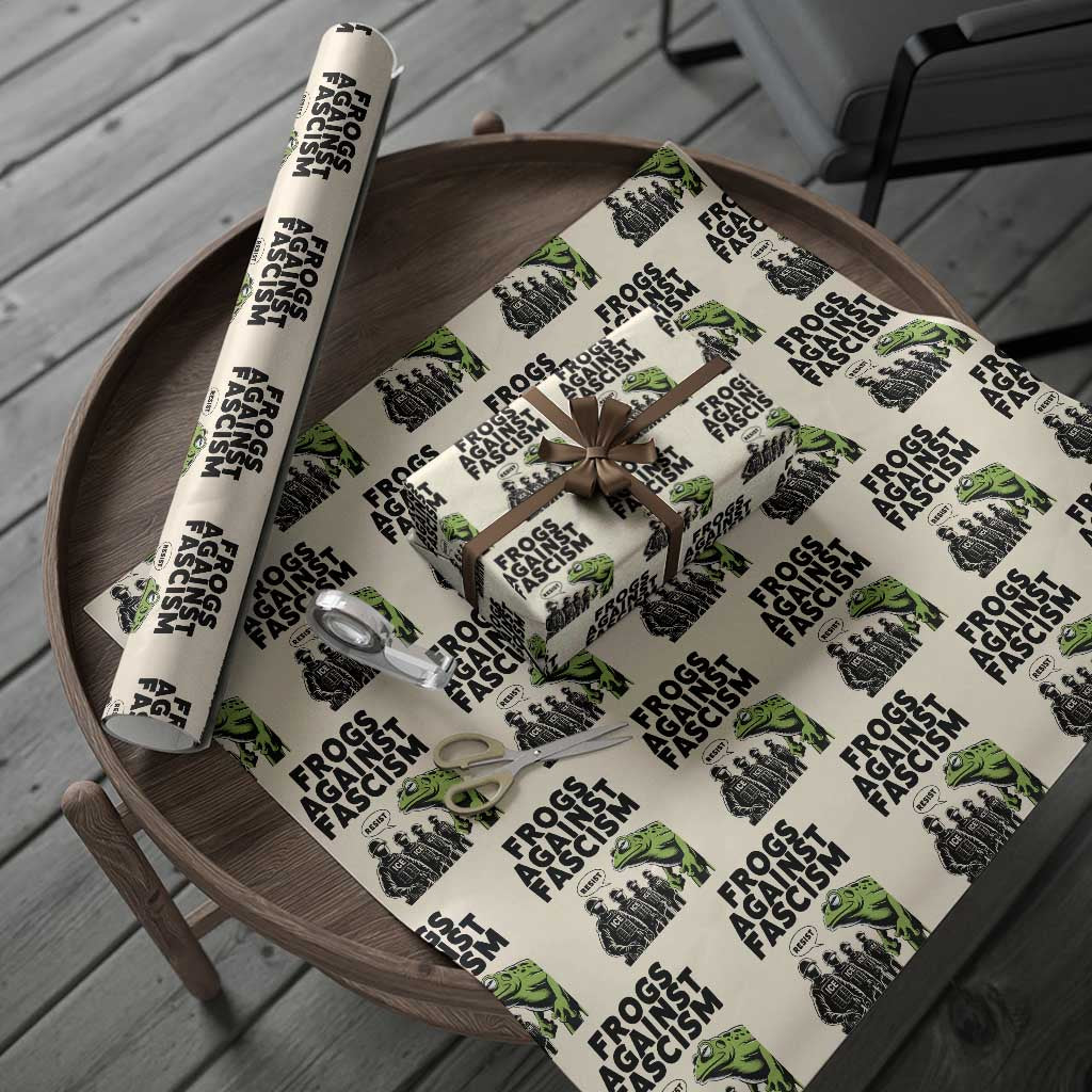 Frogs Against Fascism Wrapping Paper Roll Resist 2025 Free Portland Protest - Wonder Print Shop