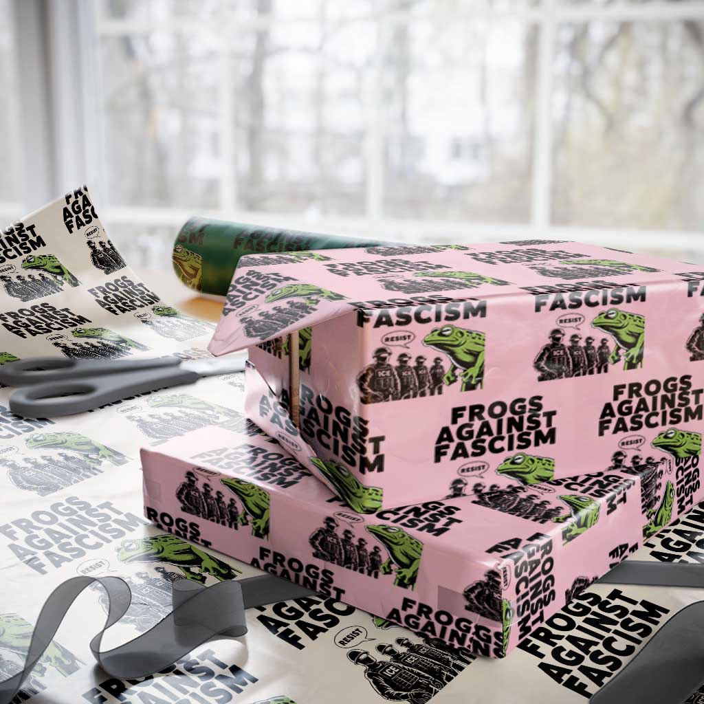 Frogs Against Fascism Wrapping Paper Roll Resist 2025 Free Portland Protest - Wonder Print Shop