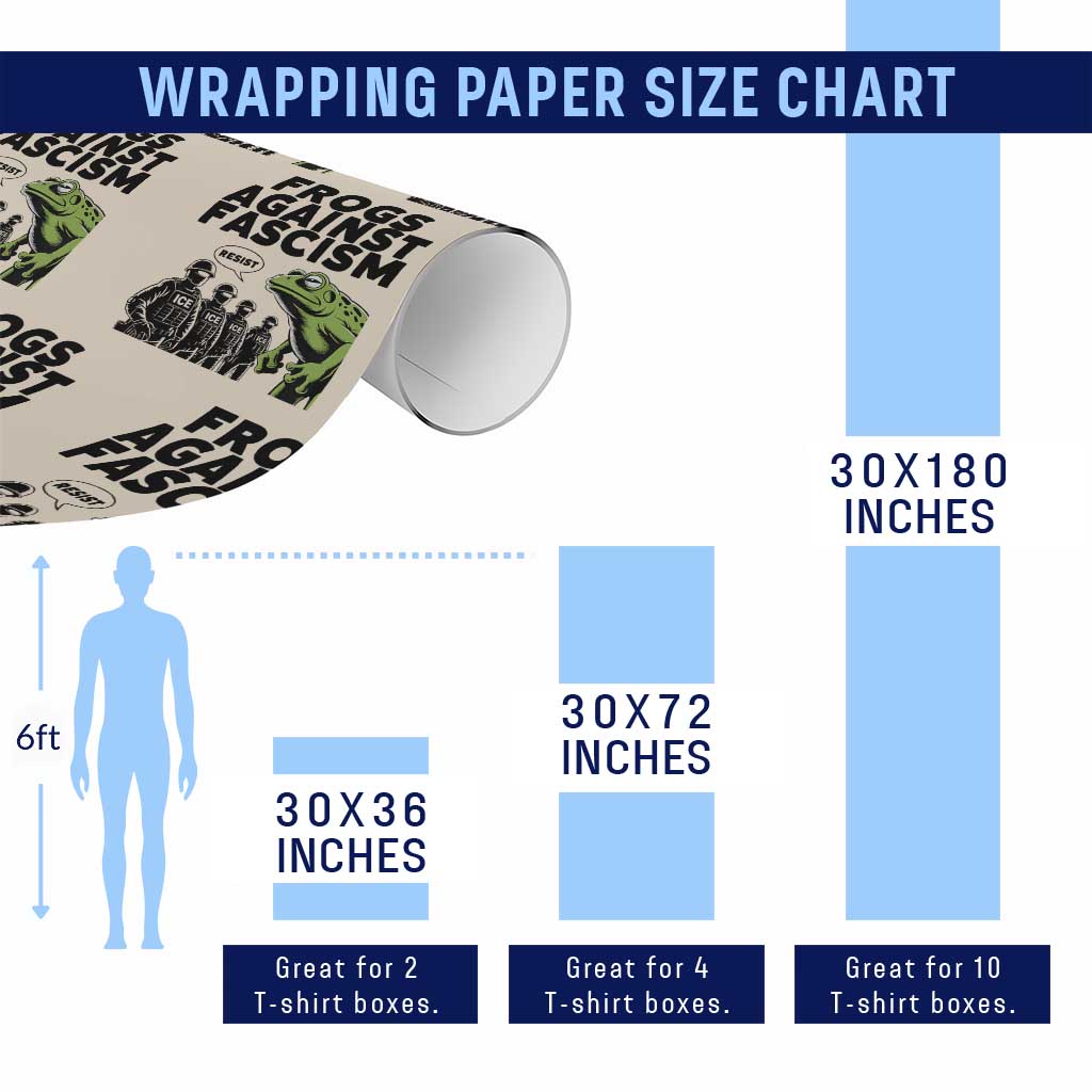 Frogs Against Fascism Wrapping Paper Roll Resist 2025 Free Portland Protest - Wonder Print Shop