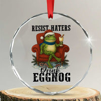 Frogs Resist Christmas Crystal Glass Ornament Portland Frog Activist America Political 2025 - Wonder Print Shop