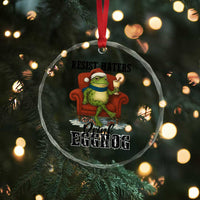 Frogs Resist Christmas Crystal Glass Ornament Portland Frog Activist America Political 2025 - Wonder Print Shop