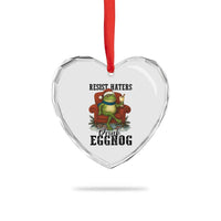Frogs Resist Christmas Heart Crystal Glass Ornament Portland Frog Activist America Political 2025 - Wonder Print Shop