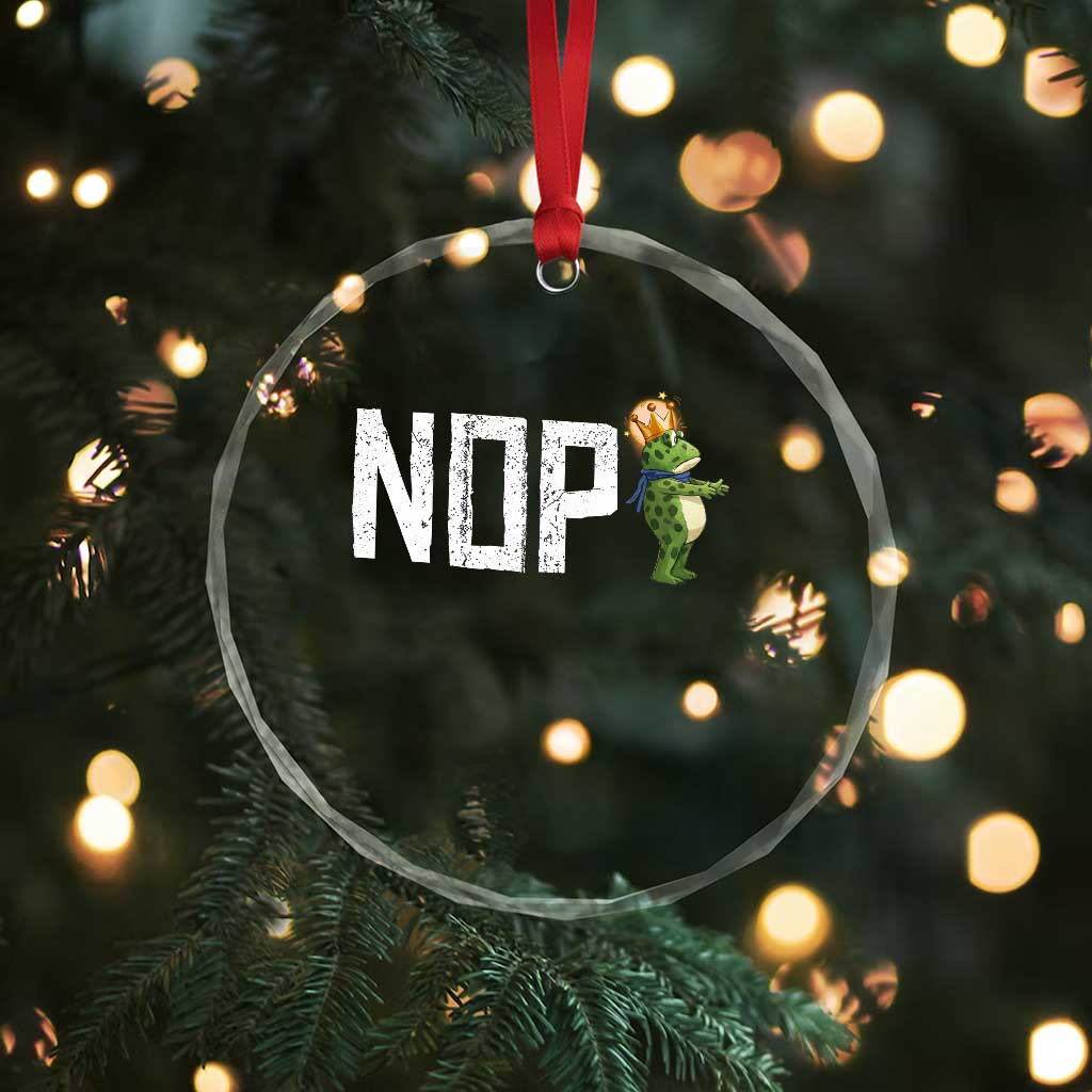 Frogs Resist Crystal Glass Ornament No Kings In America Political 2025 - Wonder Print Shop