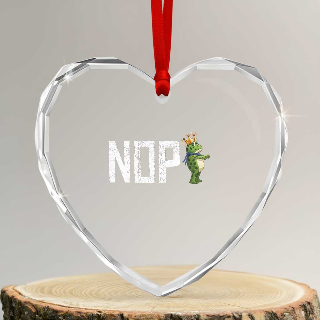 Frogs Resist Heart Crystal Glass Ornament No Kings In America Political 2025 - Wonder Print Shop
