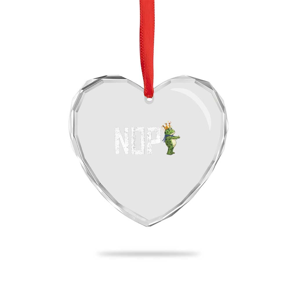 Frogs Resist Heart Crystal Glass Ornament No Kings In America Political 2025 - Wonder Print Shop