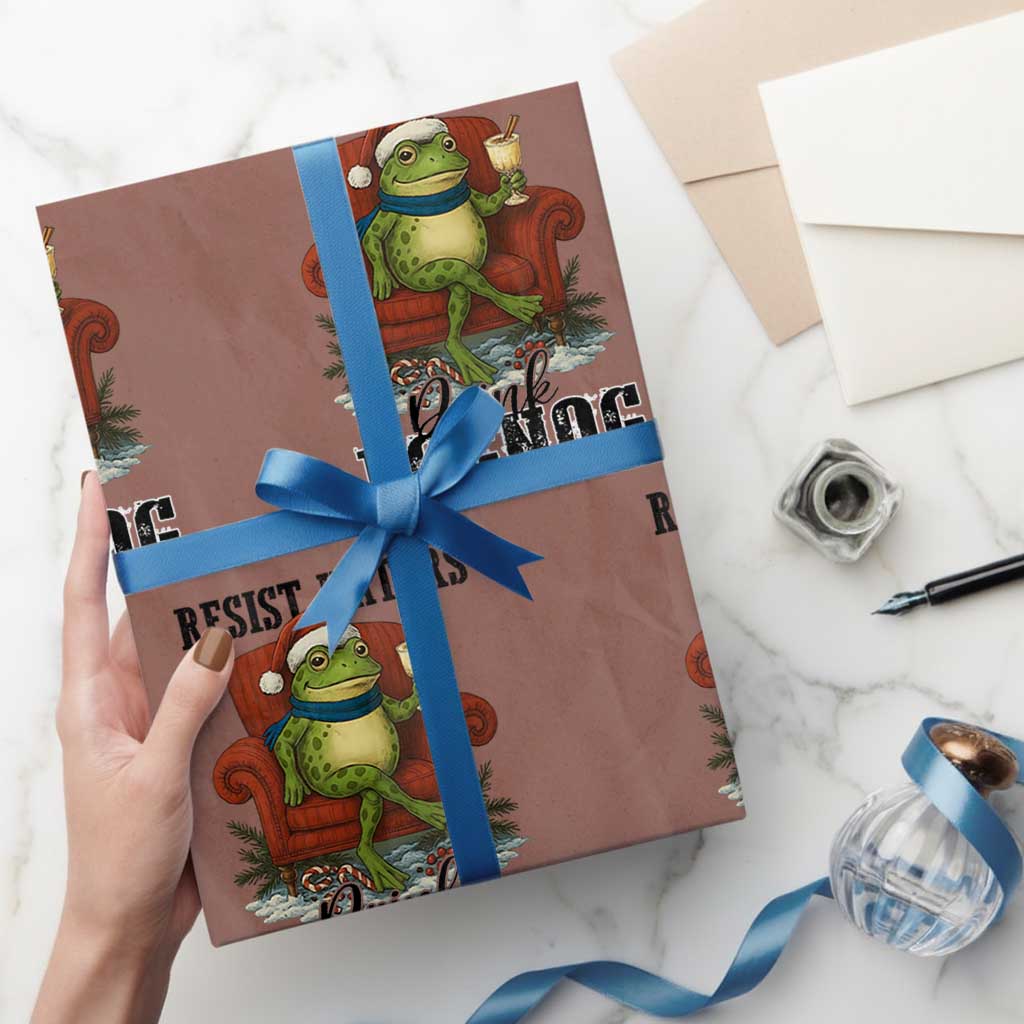 Frogs Resist Xmas Wrapping Paper Roll Portland Frog Activist America Political 2025 - Wonder Print Shop