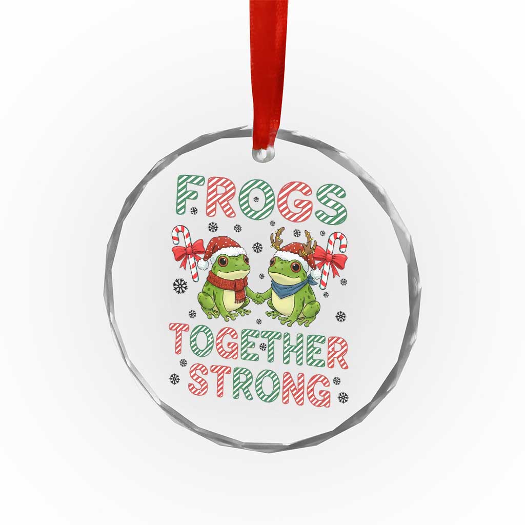 Frogs Together Strong Crystal Glass Ornament Funny Portland Christmas Resist Gift - Wonder Print Shop