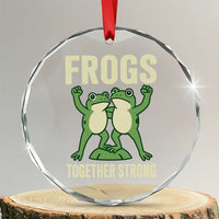 Frogs Together Strong Crystal Glass Ornament Portland Frog Protest United We Ribbit - Wonder Print Shop