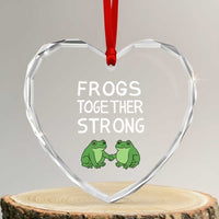 Frogs Together Strong Heart Crystal Glass Ornament Free Portland Oregon Unity Meme - Wonder Print Shop