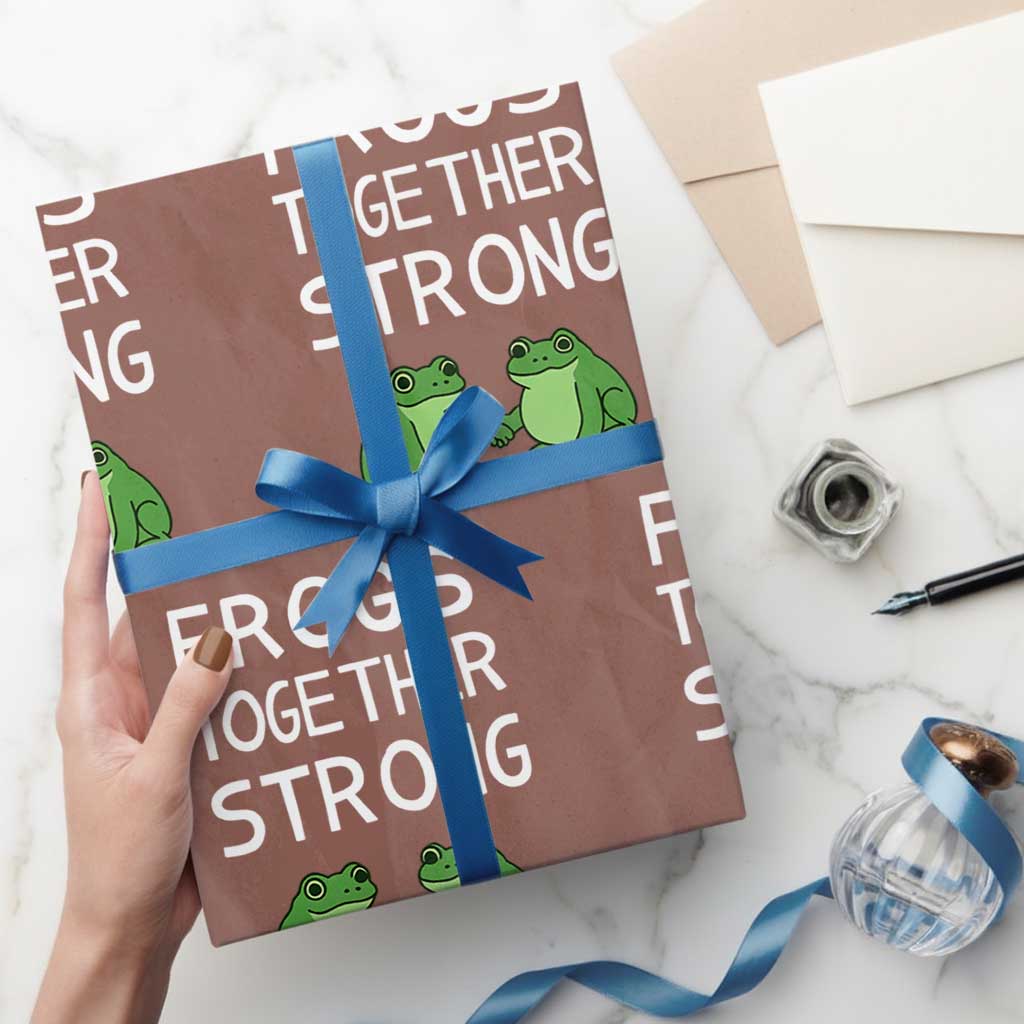 Frogs Together Strong Wrapping Paper Roll Free Portland Oregon Unity Meme - Wonder Print Shop