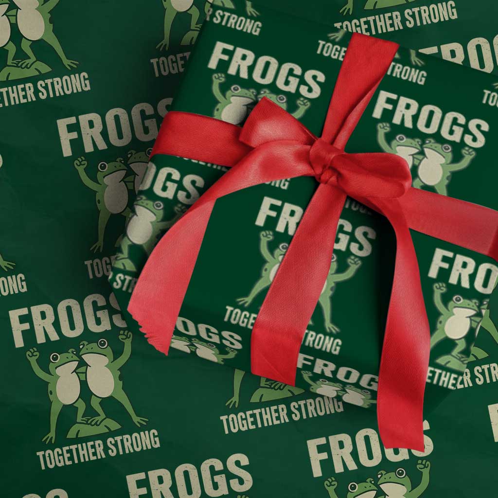 Frogs Together Strong Wrapping Paper Roll Portland Frog Protest United We Ribbit - Wonder Print Shop
