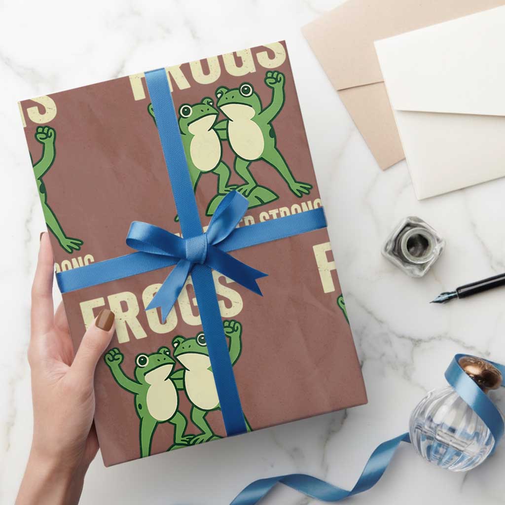 Frogs Together Strong Wrapping Paper Roll Portland Frog Protest United We Ribbit - Wonder Print Shop