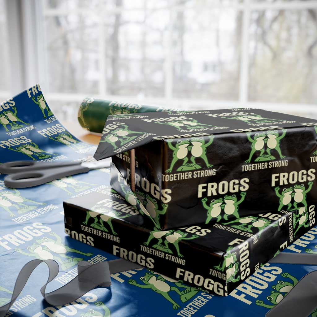 Frogs Together Strong Wrapping Paper Roll Portland Frog Protest United We Ribbit - Wonder Print Shop