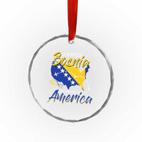 From Bosnia and Already in America Crystal Glass Ornament Bosnian Soccer Fan Travel Bosnia Herzegovina Pride