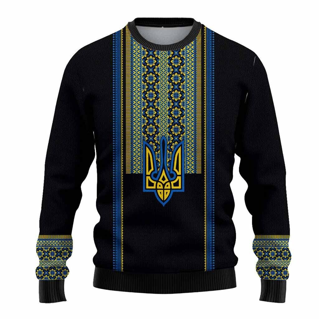 Ukraine Folk Patterns Knitted Sweatshirt Unity Day LT7