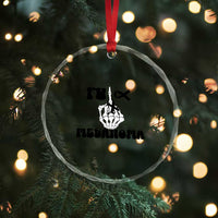 Fuck Melanoma Awareness Crystal Glass Ornament Skeleton Hand Ribbon Warrior Gift