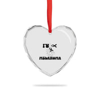 Fuck Melanoma Awareness Heart Crystal Glass Ornament Skeleton Hand Ribbon Warrior Gift