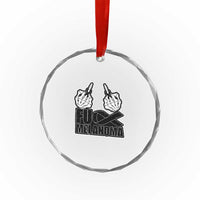 Fuck Melanoma Crystal Glass Ornament Skeleton Hand Black Ribbon Awareness