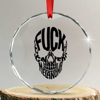 Fuck Melanoma Skull Typography Crystal Glass Ornament Skin Cancer Warrior