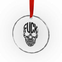 Fuck Melanoma Skull Typography Crystal Glass Ornament Skin Cancer Warrior