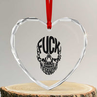 Fuck Melanoma Skull Typography Heart Crystal Glass Ornament Skin Cancer Warrior