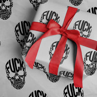 Fuck Melanoma Skull Typography Wrapping Paper Roll Skin Cancer Warrior