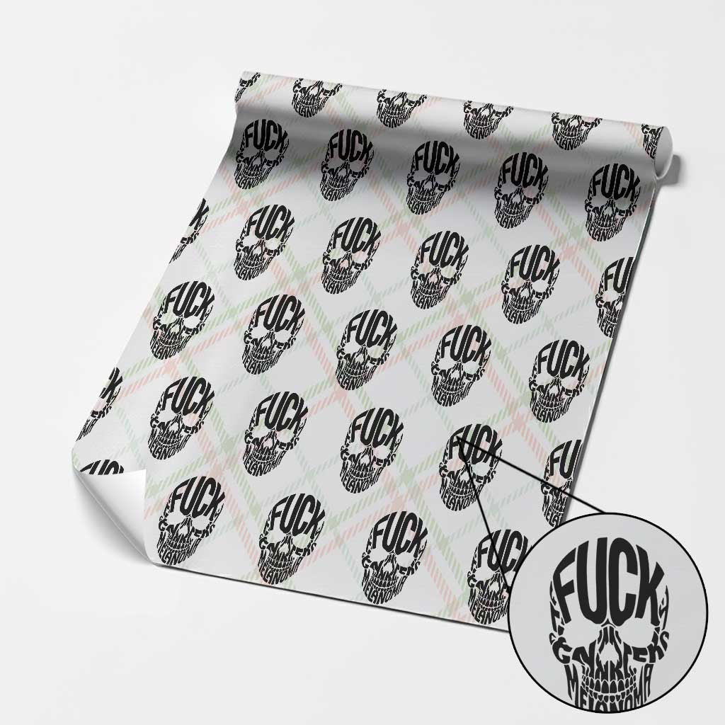 Fuck Melanoma Skull Typography Wrapping Paper Roll Skin Cancer Warrior