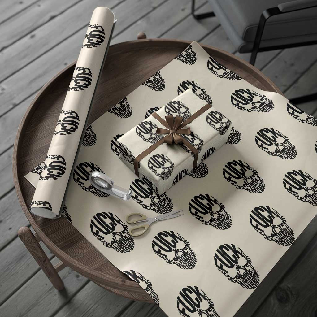 Fuck Melanoma Skull Typography Wrapping Paper Roll Skin Cancer Warrior