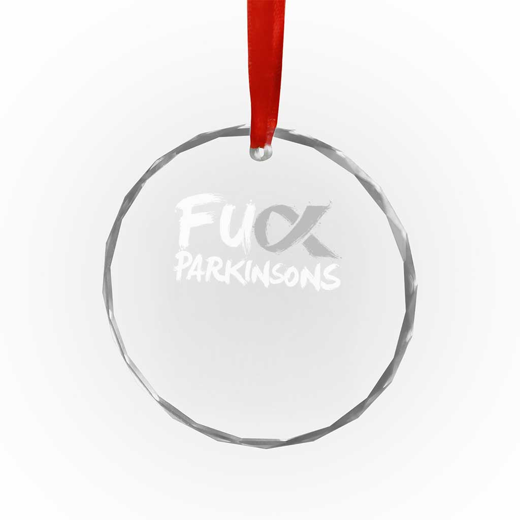 Fuck Parkinsons Crystal Glass Ornament Parkinsons Disease Awareness Month