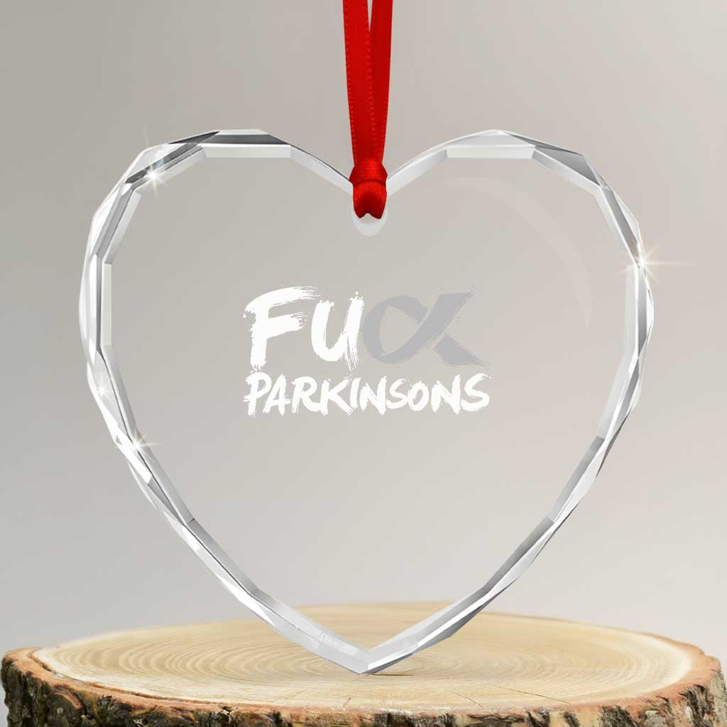 Fuck Parkinsons Heart Crystal Glass Ornament Parkinsons Disease Awareness Month