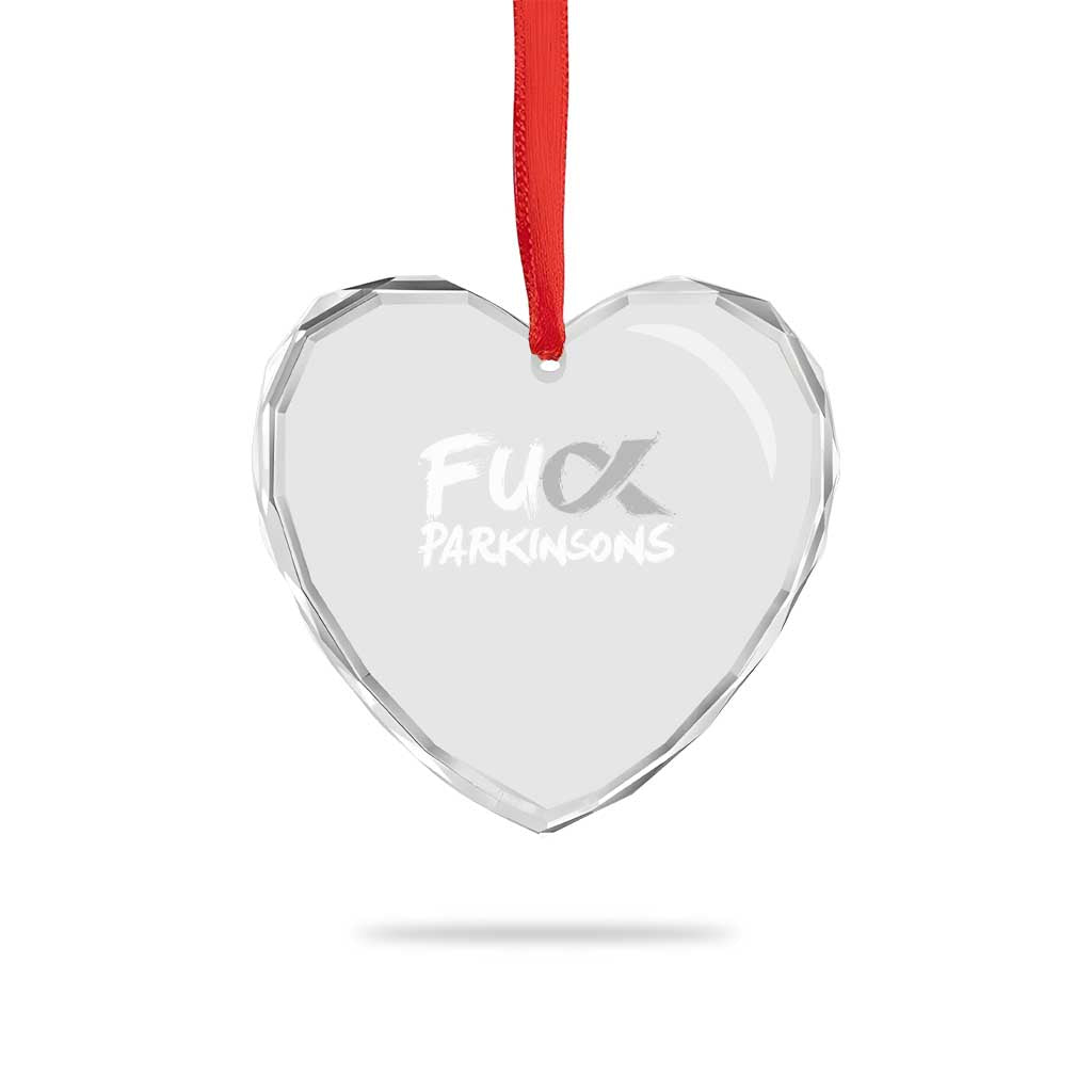 Fuck Parkinsons Heart Crystal Glass Ornament Parkinsons Disease Awareness Month