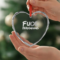 Fuck Parkinsons Heart Crystal Glass Ornament Parkinsons Disease Awareness Month