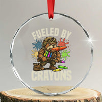 Fueled by Crayons Bulldog Soldier Crystal Glass Ornament Funny Combat Veteran Crayon Launcher - Wonder Print Shop