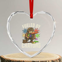 Fueled by Crayons Bulldog Soldier Heart Crystal Glass Ornament Funny Combat Veteran Crayon Launcher - Wonder Print Shop