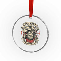 Fun Fact I Dont Care Crystal Glass Ornament Funny Smoking Gorilla Sarcastic TS11