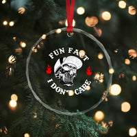 Fun Fact I Dont Care Skull Crystal Glass Ornament Edgy Sarcastic Attitude TS02