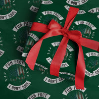 Fun Fact I Dont Care Wrapping Paper Roll Retro US Flag Skull Skeleton Funny Saying Quote