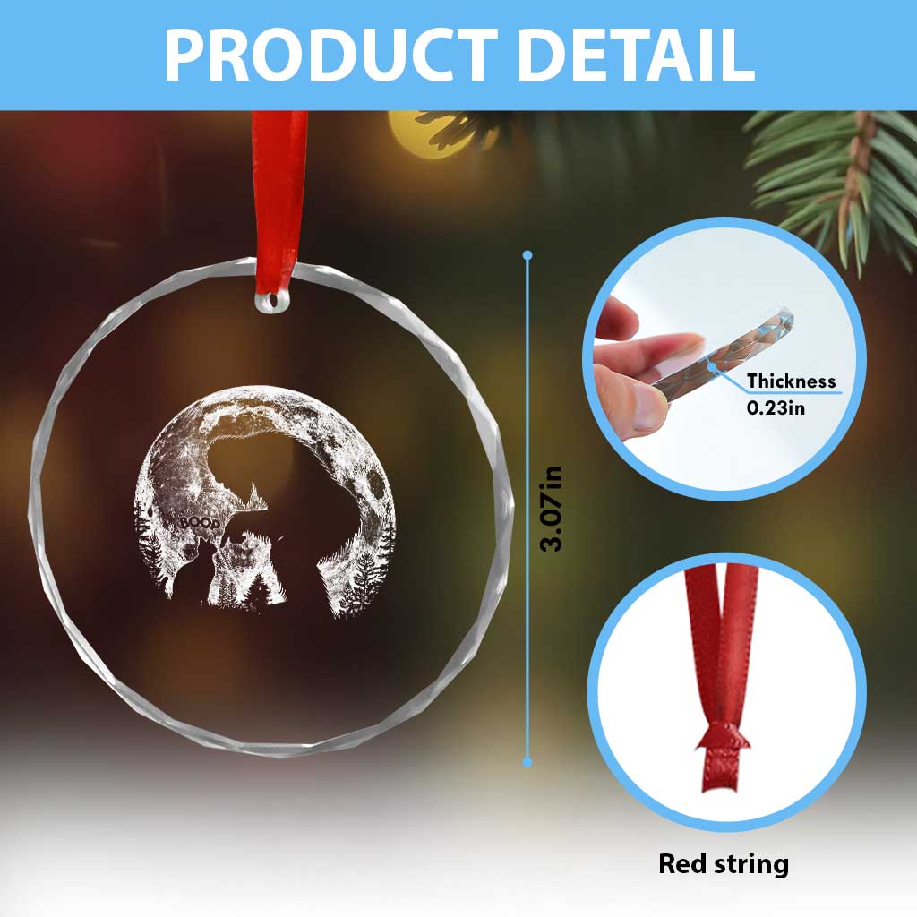 Fun Hand Boop Nose Bigfoot Cat Crystal Glass Ornament Sasquatch Full Moon