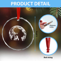 Fun Hand Boop Nose Bigfoot Cat Crystal Glass Ornament Sasquatch Full Moon