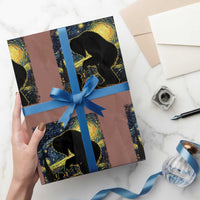 Fun Hand Boop Nose Bigfoot Cat Wrapping Paper Roll Sasquatch Starry Night Van Gogh