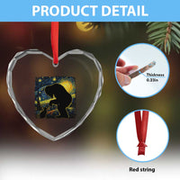 Fun Hand Boop Nose Bigfoot Cat Heart Crystal Glass Ornament Sasquatch Starry Night Van Gogh