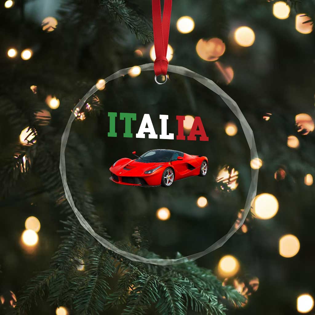 Fun Italian Exotic Supercar Crystal Glass Ornament